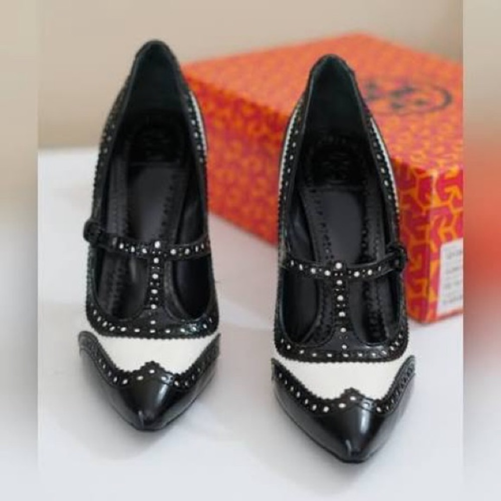 Tory Burch Black and White Heels